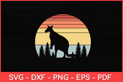 Kangaroo 80s Style Animal Lover Retro Vintage Svg Cut File | Kangaroo Svg SVG artprintfile 