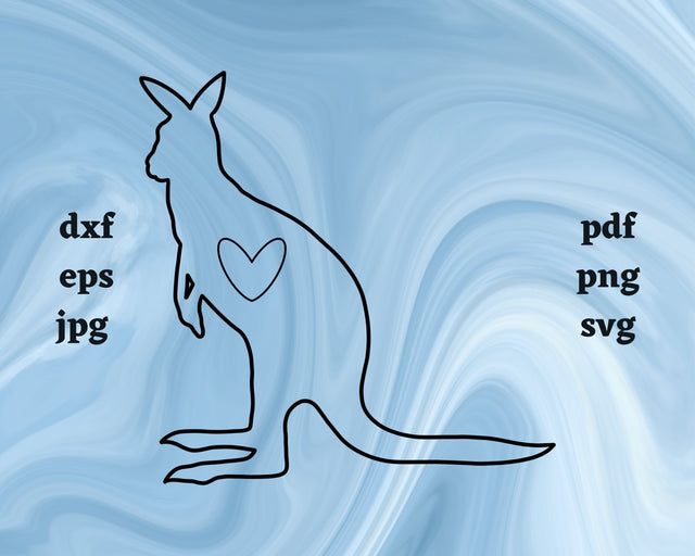 Kangaroo Heart SVG Cut File SVG Northern Light SVG 