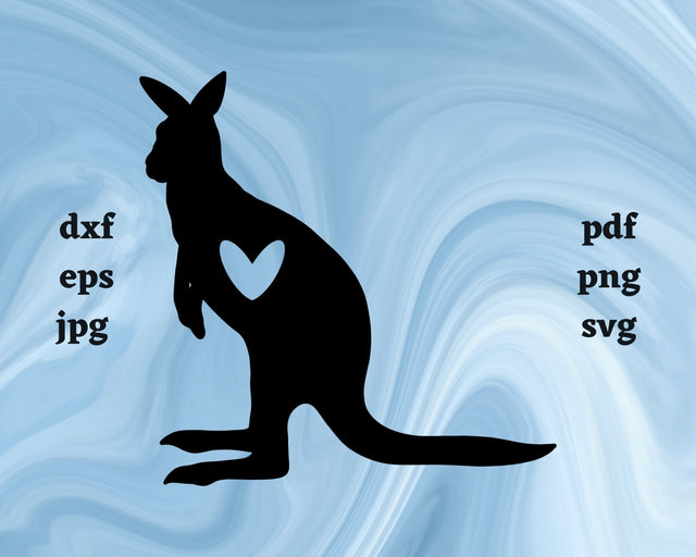 Kangaroo Heart SVG Cut File SVG Northern Light SVG 