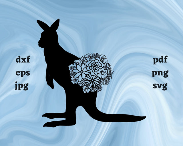 Kangaroo Mandala SVG Cut File SVG Northern Light SVG 
