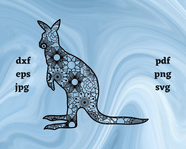 Kangaroo Mandala SVG Cut File SVG Northern Light SVG 