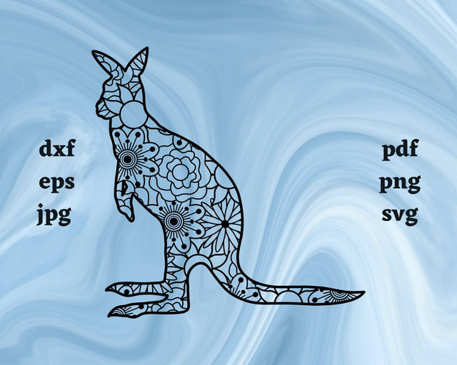 Kangaroo Mandala SVG Cut File SVG Northern Light SVG 