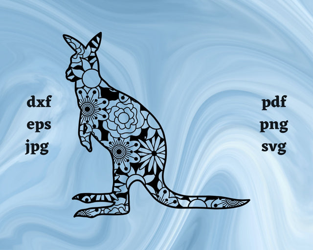 Kangaroo Mandala SVG Cut File SVG Northern Light SVG 