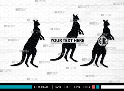 Kangaroo Monogram, Kangaroo Silhouette, Kangaroo SVG, Australia Animal Svg, Kangaroo Baby Svg, Kangaroo Love Svg, Animal Svg, SB00285 SVG ETC Craft 