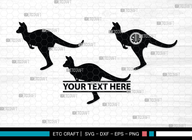 Kangaroo Monogram, Kangaroo Silhouette, Kangaroo SVG, Australia Animal Svg, Kangaroo Baby Svg, Kangaroo Love Svg, Animal Svg, SB00285 SVG ETC Craft 