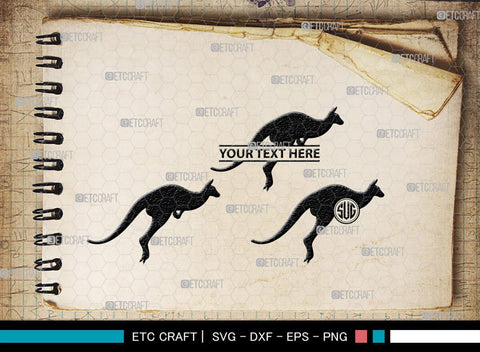 Kangaroo Monogram, Kangaroo Silhouette, Kangaroo SVG, Australia Animal Svg, Kangaroo Baby Svg, Kangaroo Love Svg, Animal Svg, SB00285 SVG ETC Craft 