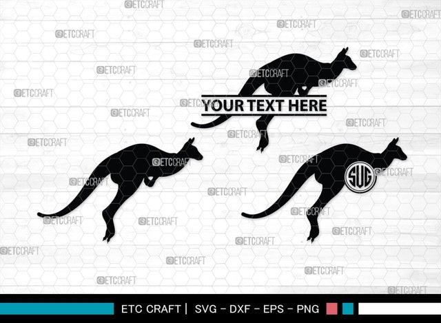 Kangaroo Monogram, Kangaroo Silhouette, Kangaroo SVG, Australia Animal Svg, Kangaroo Baby Svg, Kangaroo Love Svg, Animal Svg, SB00285 SVG ETC Craft 