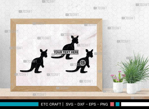 Kangaroo Monogram, Kangaroo Silhouette, Kangaroo SVG, Australia Animal Svg, Kangaroo Baby Svg, Kangaroo Love Svg, Animal Svg, SB00285 SVG ETC Craft 