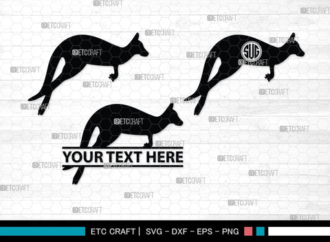 Kangaroo Monogram, Kangaroo Silhouette, Kangaroo SVG, Australia Animal Svg, Kangaroo Baby Svg, Kangaroo Love Svg, Animal Svg, SB00285 SVG ETC Craft 