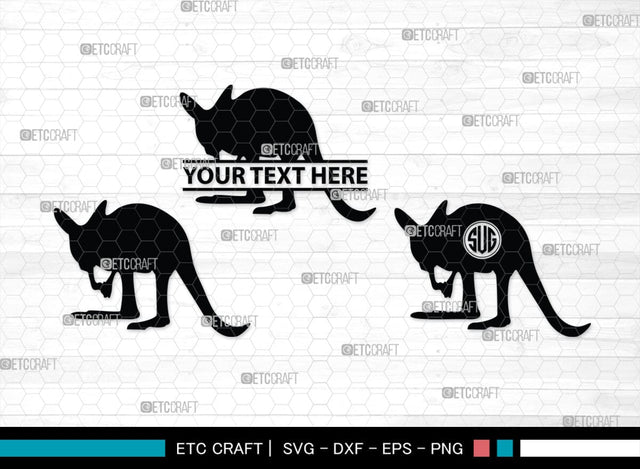 Kangaroo Monogram, Kangaroo Silhouette, Kangaroo SVG, Australia Animal Svg, Kangaroo Baby Svg, Kangaroo Love Svg, Animal Svg, SB00285 SVG ETC Craft 