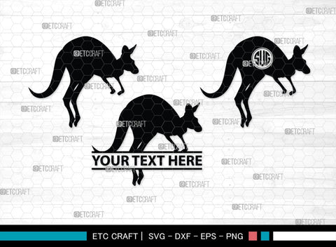 Kangaroo Monogram, Kangaroo Silhouette, Kangaroo SVG, Australia Animal Svg, Kangaroo Baby Svg, Kangaroo Love Svg, Animal Svg, SB00285 SVG ETC Craft 