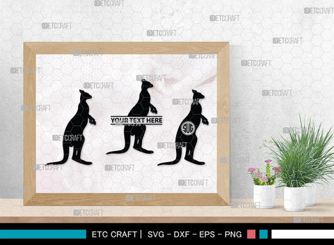Kangaroo Monogram, Kangaroo Silhouette, Kangaroo SVG, Australia Animal Svg, Kangaroo Baby Svg, Kangaroo Love Svg, Animal Svg, SB00285 SVG ETC Craft 