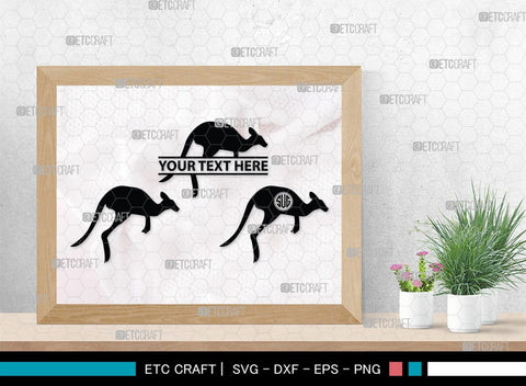 Kangaroo Monogram, Kangaroo Silhouette, Kangaroo SVG, Australia Animal Svg, Kangaroo Baby Svg, Kangaroo Love Svg, Animal Svg, SB00285 SVG ETC Craft 