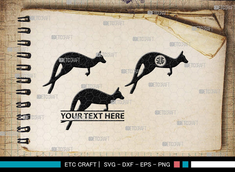 Kangaroo Monogram, Kangaroo Silhouette, Kangaroo SVG, Australia Animal Svg, Kangaroo Baby Svg, Kangaroo Love Svg, Animal Svg, SB00285 SVG ETC Craft 