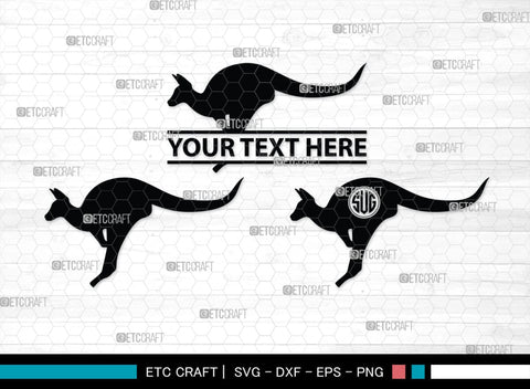 Kangaroo Monogram, Kangaroo Silhouette, Kangaroo SVG, Australia Animal Svg, Kangaroo Baby Svg, Kangaroo Love Svg, Animal Svg, SB00285 SVG ETC Craft 