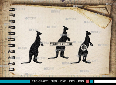 Kangaroo Monogram, Kangaroo Silhouette, Kangaroo SVG, Australia Animal Svg, Kangaroo Baby Svg, Kangaroo Love Svg, Animal Svg, SB00285 SVG ETC Craft 
