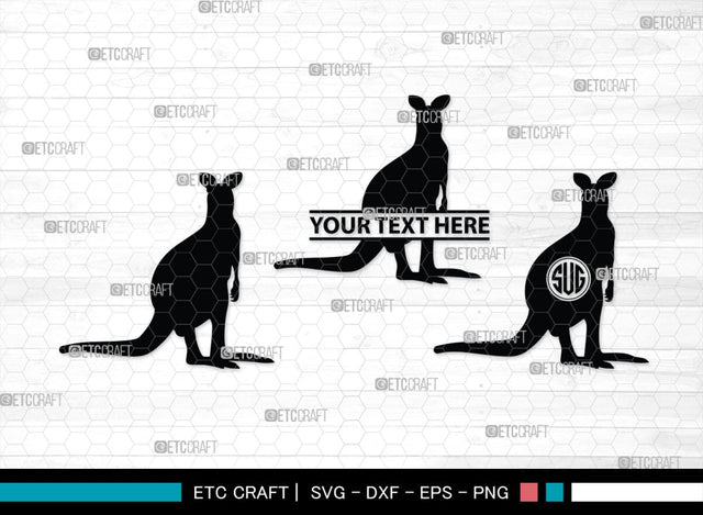 Kangaroo Monogram, Kangaroo Silhouette, Kangaroo SVG, Australia Animal Svg, Kangaroo Baby Svg, Kangaroo Love Svg, Animal Svg, SB00285 SVG ETC Craft 