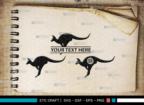 Kangaroo Monogram, Kangaroo Silhouette, Kangaroo SVG, Australia Animal Svg, Kangaroo Baby Svg, Kangaroo Love Svg, Animal Svg, SB00285 SVG ETC Craft 