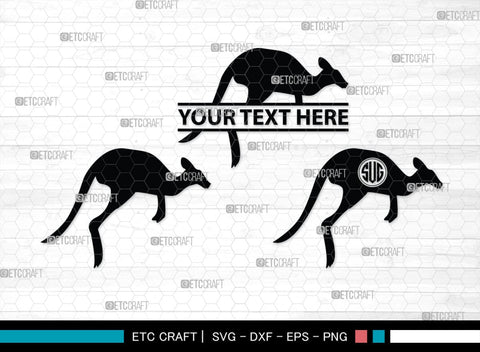 Kangaroo Monogram, Kangaroo Silhouette, Kangaroo SVG, Australia Animal Svg, Kangaroo Baby Svg, Kangaroo Love Svg, Animal Svg, SB00285 SVG ETC Craft 