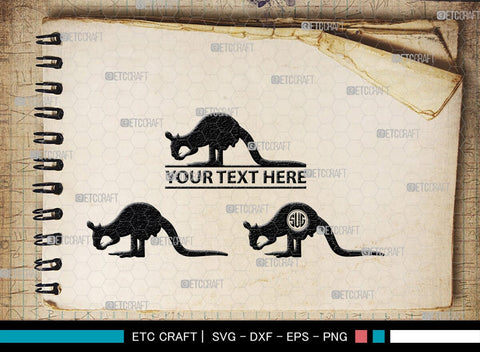 Kangaroo Monogram, Kangaroo Silhouette, Kangaroo SVG, Australia Animal Svg, Kangaroo Baby Svg, Kangaroo Love Svg, Animal Svg, SB00285 SVG ETC Craft 