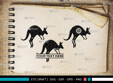 Kangaroo Monogram, Kangaroo Silhouette, Kangaroo SVG, Australia Animal Svg, Kangaroo Baby Svg, Kangaroo Love Svg, Animal Svg, SB00285 SVG ETC Craft 