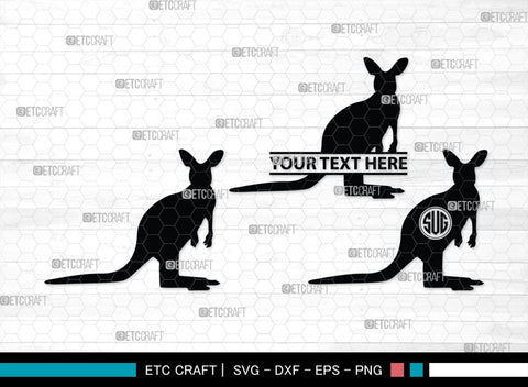 Kangaroo Monogram, Kangaroo Silhouette, Kangaroo SVG, Australia Animal Svg, Kangaroo Baby Svg, Kangaroo Love Svg, Animal Svg, SB00285 SVG ETC Craft 