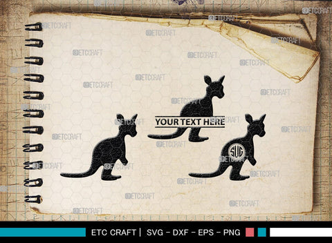 Kangaroo Monogram, Kangaroo Silhouette, Kangaroo SVG, Australia Animal Svg, Kangaroo Baby Svg, Kangaroo Love Svg, Animal Svg, SB00285 SVG ETC Craft 