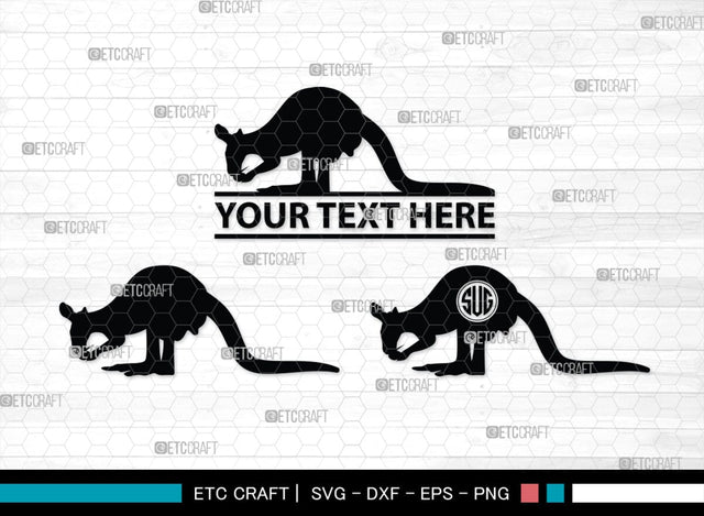Kangaroo Monogram, Kangaroo Silhouette, Kangaroo SVG, Australia Animal Svg, Kangaroo Baby Svg, Kangaroo Love Svg, Animal Svg, SB00285 SVG ETC Craft 