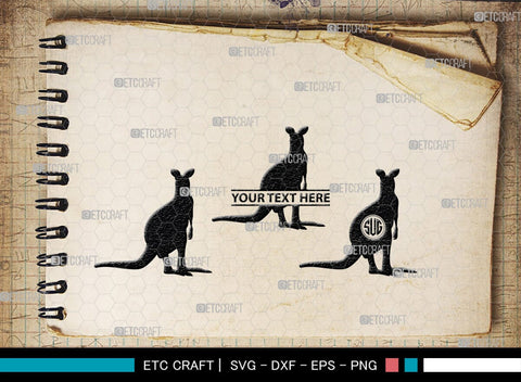 Kangaroo Monogram, Kangaroo Silhouette, Kangaroo SVG, Australia Animal Svg, Kangaroo Baby Svg, Kangaroo Love Svg, Animal Svg, SB00285 SVG ETC Craft 