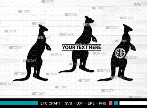 Kangaroo Monogram, Kangaroo Silhouette, Kangaroo SVG, Australia Animal Svg, Kangaroo Baby Svg, Kangaroo Love Svg, Animal Svg, SB00285 SVG ETC Craft 
