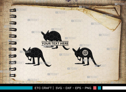 Kangaroo Monogram, Kangaroo Silhouette, Kangaroo SVG, Australia Animal Svg, Kangaroo Baby Svg, Kangaroo Love Svg, Animal Svg, SB00285 SVG ETC Craft 