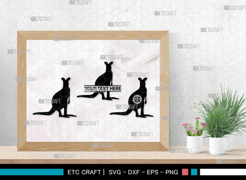 Kangaroo Monogram, Kangaroo Silhouette, Kangaroo SVG, Australia Animal Svg, Kangaroo Baby Svg, Kangaroo Love Svg, Animal Svg, SB00285 SVG ETC Craft 