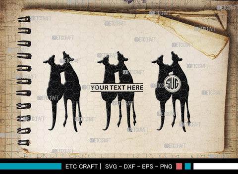 Kangaroo Monogram, Kangaroo Silhouette, Kangaroo SVG, Australia Animal Svg, Kangaroo Baby Svg, Kangaroo Love Svg, Animal Svg, SB00285 SVG ETC Craft 