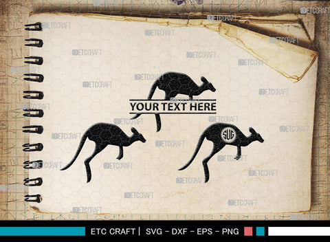 Kangaroo Monogram, Kangaroo Silhouette, Kangaroo SVG, Australia Animal Svg, Kangaroo Baby Svg, Kangaroo Love Svg, Animal Svg, SB00285 SVG ETC Craft 