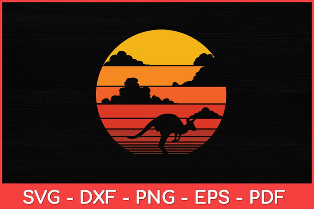 Kangaroo Retro Vintage 60s 70s Sunset Mammal Animal Lovers Svg Design SVG artprintfile 
