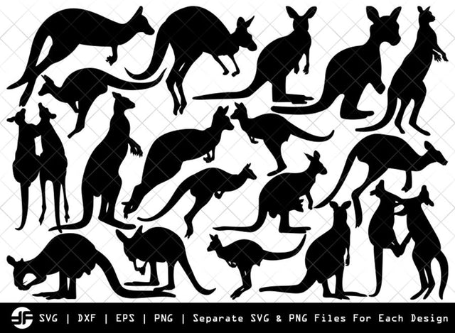 Kangaroo SVG | Animal SVG | Silhouette Bundle | Cut File SVG ETC Craft 