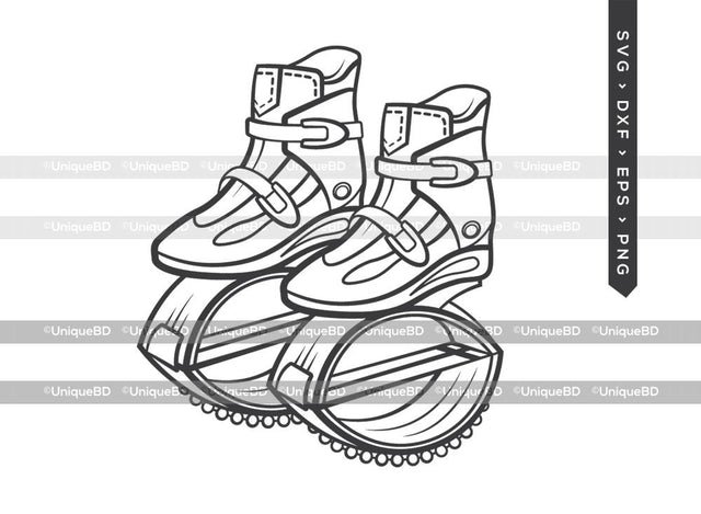 Kangoo Jumping Shoe Outline SVG Cut File | Kangoo Jumps Svg | Kangoo Dance Shoe Svg | Jumping Show Svg | Kangaroo Shoes Svg | Dxf | Eps | Png | Silhouette | Cut File SVG ETC Craft 