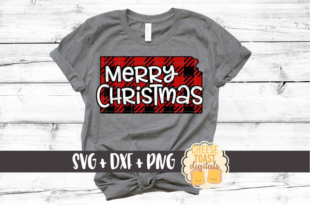 Kansas - Buffalo Plaid State - SVG PNG DXF Cut Files SVG Cheese Toast Digitals 