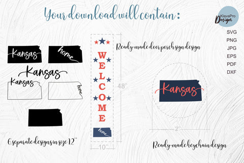 Kansas State SVG. Keychain and Door Porch sign Templates SVG Klava P 