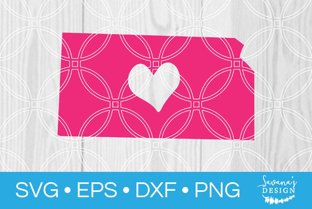 Kansas State with Heart SVG SavanasDesign 