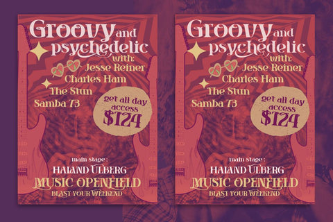 kaonug | Groovy Retro Font Font twinletter 