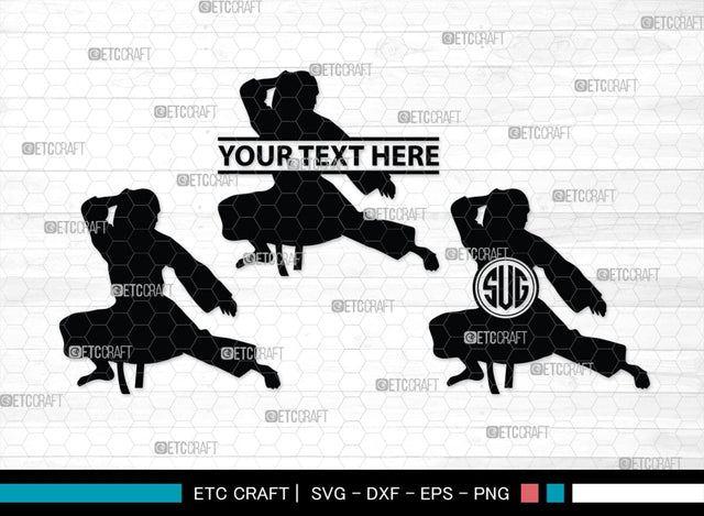Karate Monogram, Karate Silhouette, Martial Arts Silhouette Svg, Karate Svg, Taekwondo Svg, Sport Karate Svg, SB00121 SVG ETC Craft 