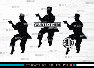 Karate Monogram, Karate Silhouette, Martial Arts Silhouette Svg, Karate Svg, Taekwondo Svg, Sport Karate Svg, SB00121 SVG ETC Craft 