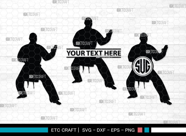 Karate Monogram, Karate Silhouette, Martial Arts Silhouette Svg, Karate Svg, Taekwondo Svg, Sport Karate Svg, SB00121 SVG ETC Craft 