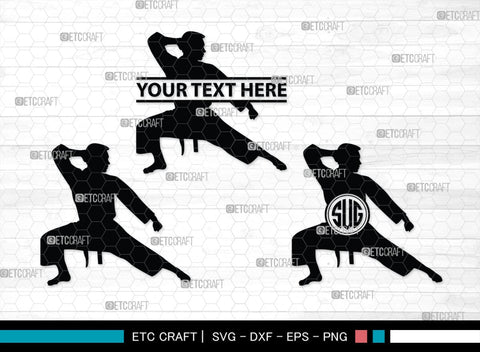 Karate Monogram, Karate Silhouette, Martial Arts Silhouette Svg, Karate Svg, Taekwondo Svg, Sport Karate Svg, SB00121 SVG ETC Craft 