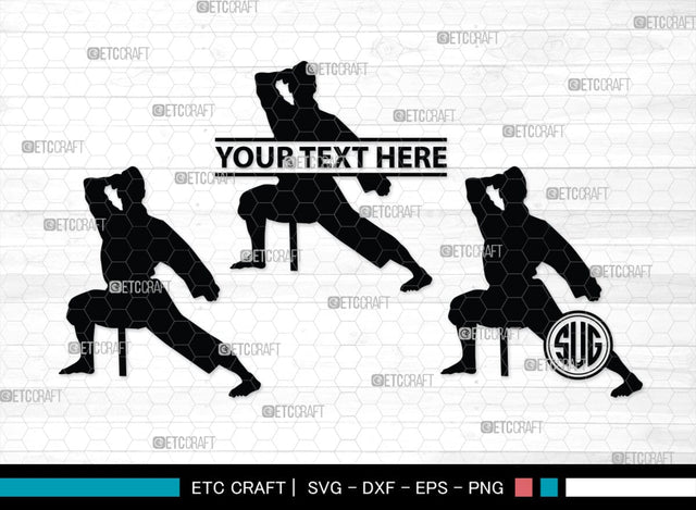 Karate Monogram, Karate Silhouette, Martial Arts Silhouette Svg, Karate Svg, Taekwondo Svg, Sport Karate Svg, SB00121 SVG ETC Craft 