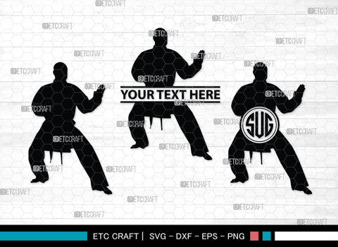 Karate Monogram, Karate Silhouette, Martial Arts Silhouette Svg, Karate Svg, Taekwondo Svg, Sport Karate Svg, SB00121 SVG ETC Craft 