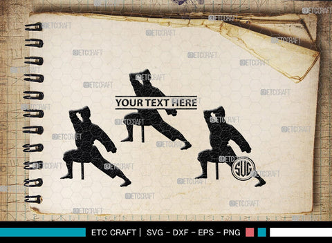 Karate Monogram, Karate Silhouette, Martial Arts Silhouette Svg, Karate Svg, Taekwondo Svg, Sport Karate Svg, SB00121 SVG ETC Craft 