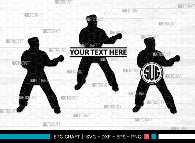 Karate Monogram, Karate Silhouette, Martial Arts Silhouette Svg, Karate Svg, Taekwondo Svg, Sport Karate Svg, SB00121 SVG ETC Craft 
