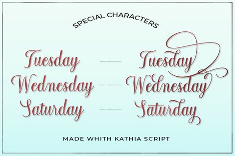 Kathia script Font Straight.co 